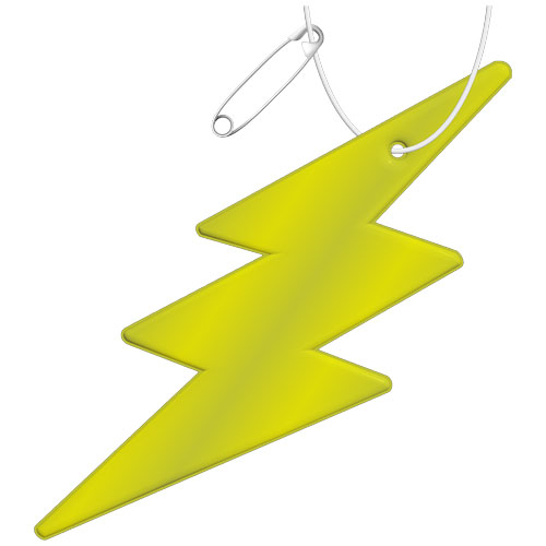 Attache personnalisable réfléchissante en forme de flash Jaune néon